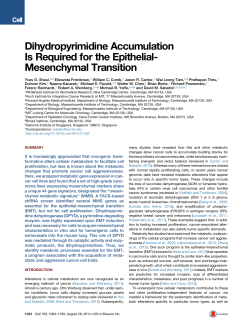 Dihydropyrimidine Accumulation Is Required for - Sabatini Lab