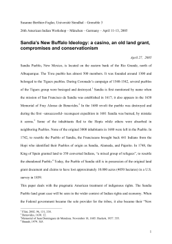 Sandia`s "new buffalo" ideology
