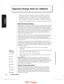Opposite-Change Rule for Addition