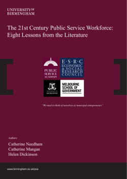 The 21st Century Public Service Workforce: Eight Lessons from the