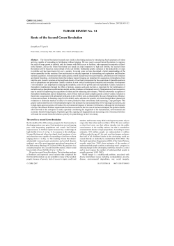 TURNER REVIEW No. 14 Roots of the Second Green Revolution