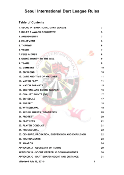 Seoul International Dart League Rules