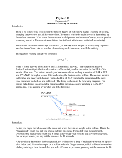 The Radioactive Decay of Barium