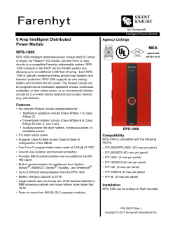 Farenhyt RPS-1000 Data sheet