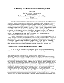 Rethinking Sonata Form in Beethoven`s Lyricism