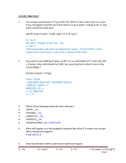 E = VIt Q = mc∆TP = VI E = Pt c for water = 4.19 J/(goC)