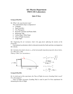 KU Physics Department PHYS 101 Laboratory