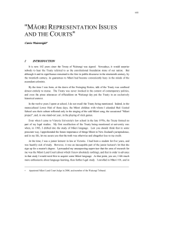 pdf "M&Auml;ORI REPRESENTATION ISSUES AND THE COURTS"