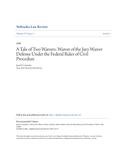 A Tale of Two Waivers - DigitalCommons@University of Nebraska