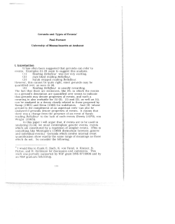 Gerunds and Types of Events` Paul Portner University of