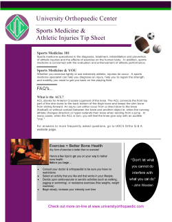 "Sports Medicine" Tip Sheet