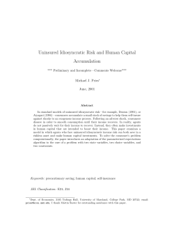 Uninsured Idiosyncratic Risk and Human Capital Accumulation
