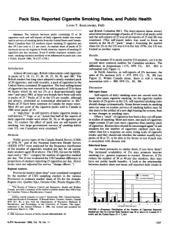 Pack Size, Reported Cigarette Smoking Rates, and Public Health