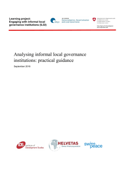 Analysing informal local governance institutions