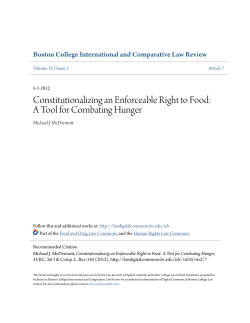 Constitutionalizing an Enforceable Right to Food: A