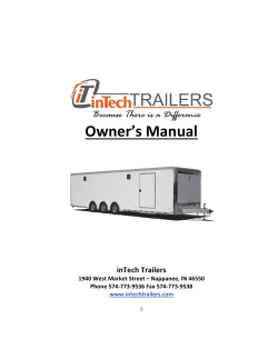 Owner s Manual - inTech Trailers