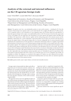 Analysis of the external and internal influences on the CR agrarian