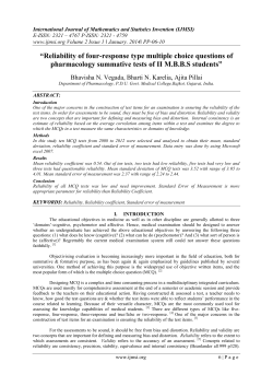 &ldquo;Reliability of four-response type multiple choice questions of