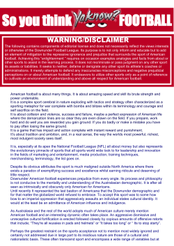 American footballs influence on the world of sports and in particular