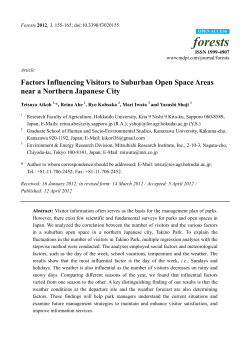 Factors Influencing Visitors to Suburban Open Space Areas near a