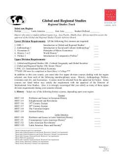 F 16 Checklist- Regional - Saint Mary`s College of California
