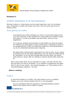 Conflict resolutions in on-line teamwork.