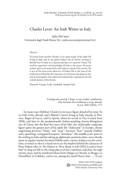 Charles Lever: An Irish Writer in Italy