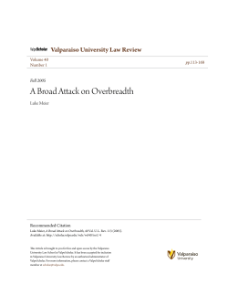 A Broad Attack on Overbreadth - ValpoScholar