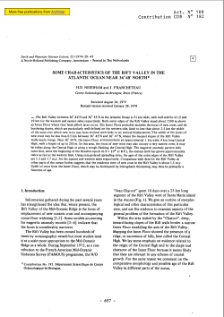 Some characteristics of the rift valley in the atlantic ocean