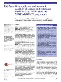 Geographic and socioeconomic variation of sodium and potassium