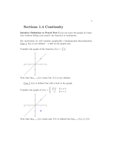 Sections 1.4 Continuity