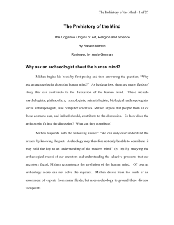 The Prehistory of the Mind