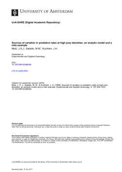 Sources of variation in predation rates at high prey - UvA-DARE