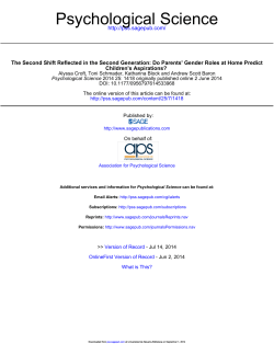 Psychological Science - Universidad de Navarra