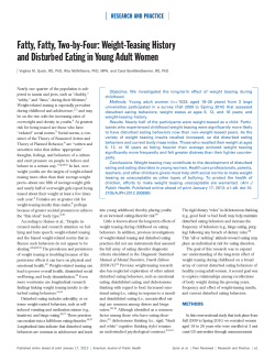 Weight-Teasing History and Disturbed Eating in Young Adult Women