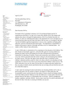 25 Civil Rights and Education Groups Call