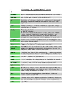 Dictionary Of Japanese Karate Terms A