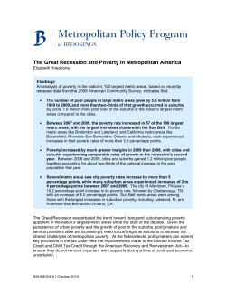 The Great Recession and Poverty in Metropolitan America