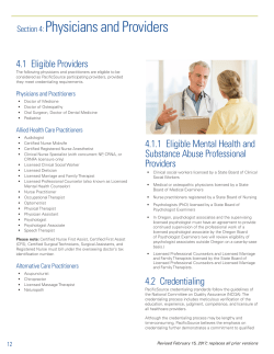 Section 4: Physicians and Providers