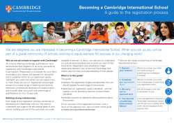 Becoming a Cambridge International School A guide to the