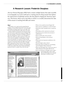 A Research Lesson: Frederick Douglass