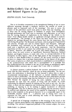 Robbe-Grillet`s Use of Pun and Related Figures in La Jalousie