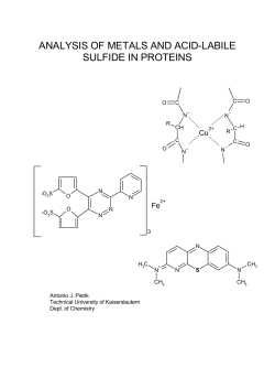 Analysis of metals and acid-labile sulfide in proteins
