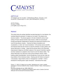 article - Catalyst: Feminism, Theory, Technoscience