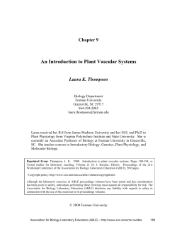 An Introduction to Plant Vascular Systems