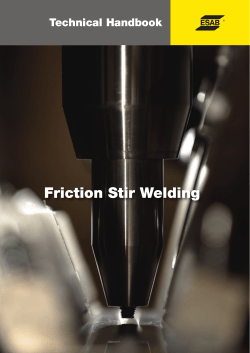 Friction Stir Welding - ESAB Digital Library