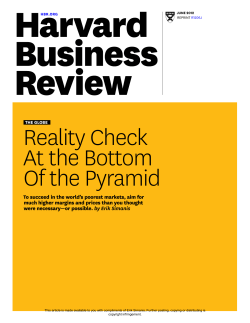 Reality Check At the Bottom Of the Pyramid