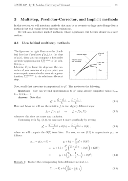 3 Multistep, Predictor-Corrector, and Implicit methods