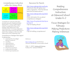 Reading Comprehension Instruction at Oakwood School Grades K