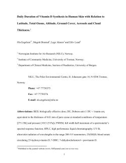 Daily Duration of Vitamin D Synthesis in Human Skin - Direct-MS